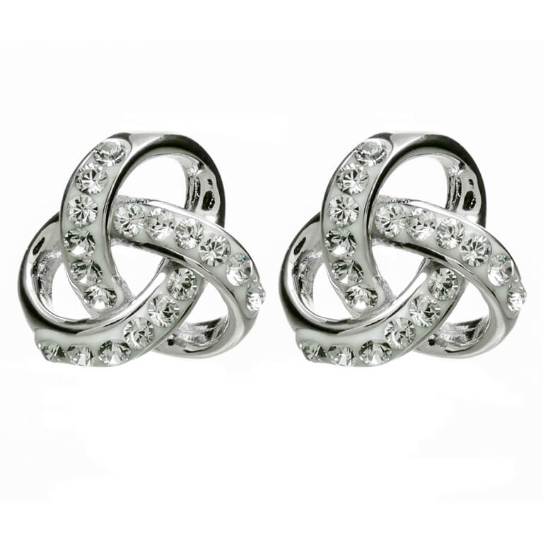 Sterling Silver Trinity Earrings with SW Crystals
