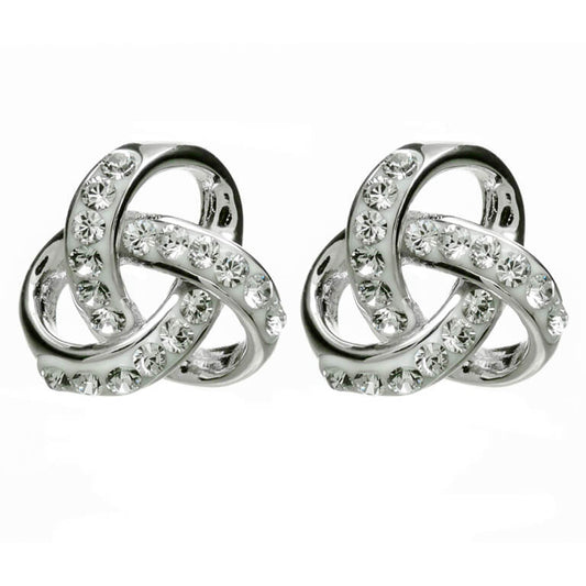 Sterling Silver Trinity Earrings with SW Crystals