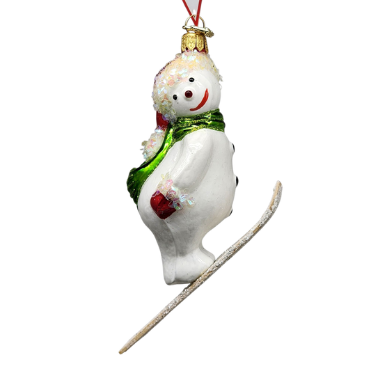 Wooshing - Skiing Snowman Ornament