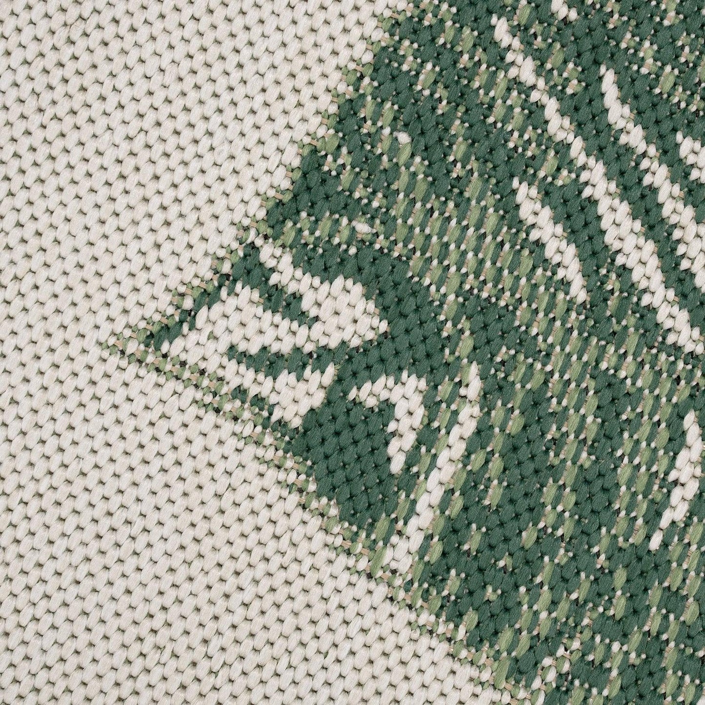 In- & Outdoor Rug Ostende Jungle Leaves - Cream Green