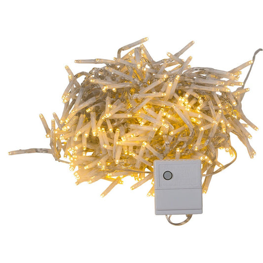 480-Light Fairy Warm White LED Clear Wire Connectable Cluster Garland