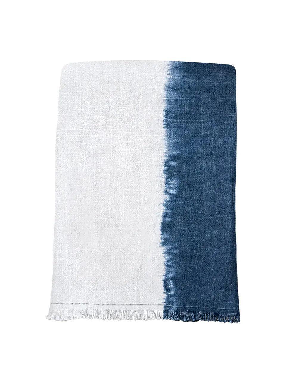 Indigo Blue Tie Dye Cotton Throw