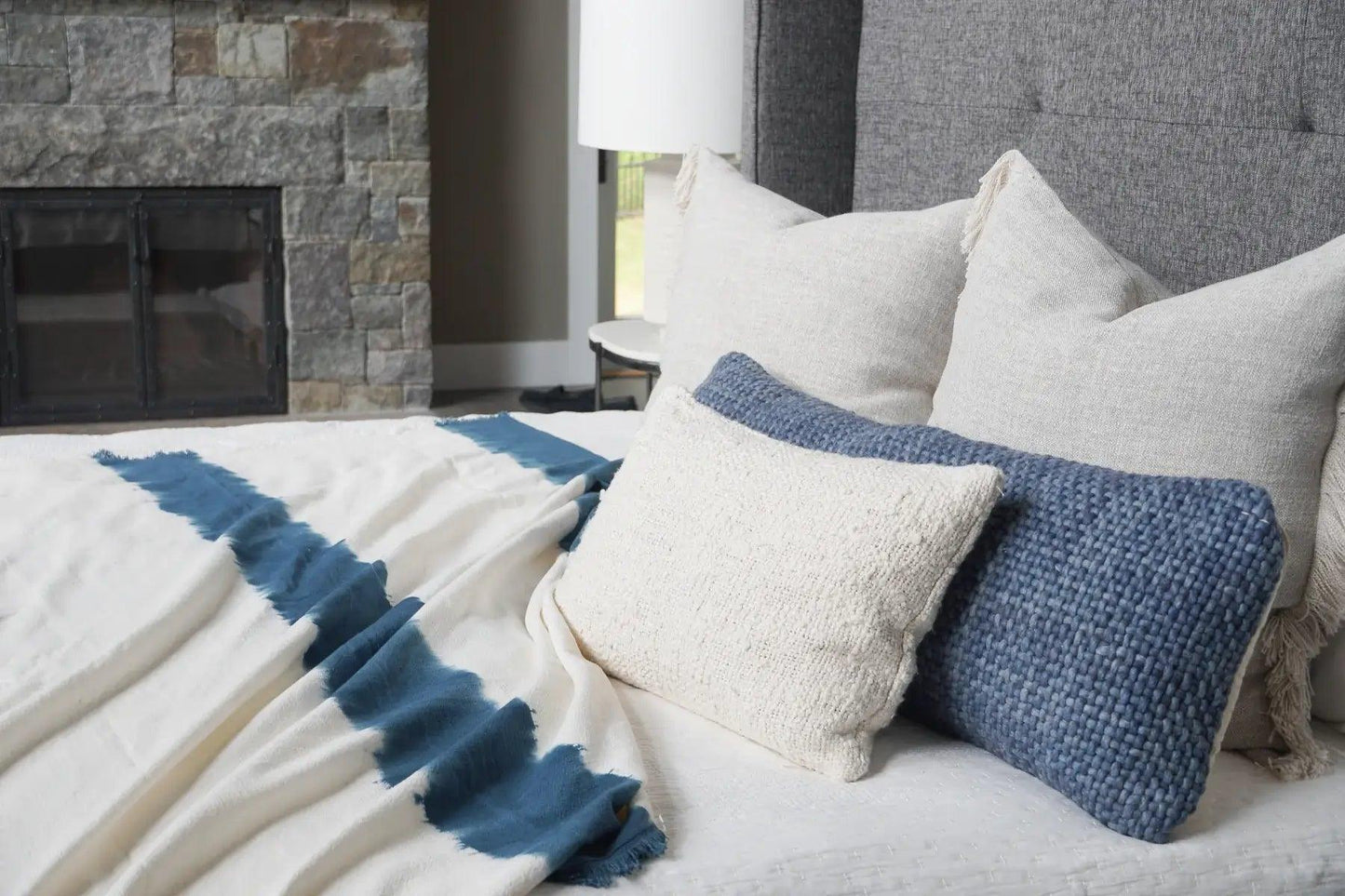 Indigo Blue Tie Dye Cotton Throw