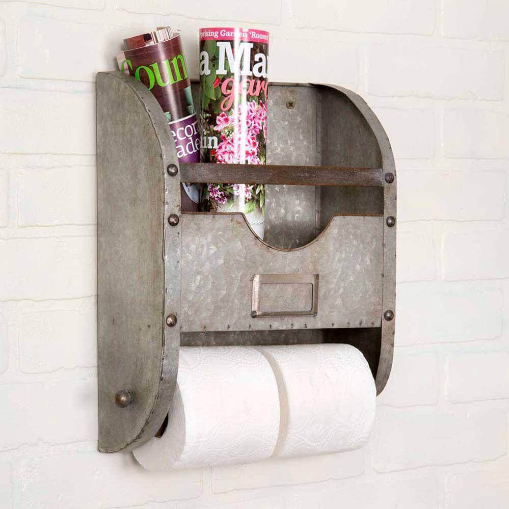 Industrial Metal Vintage Toilet Paper Caddy (Set of 2)
