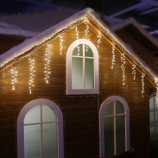 220-Light Starburst Warm White LED Icicle Light Set