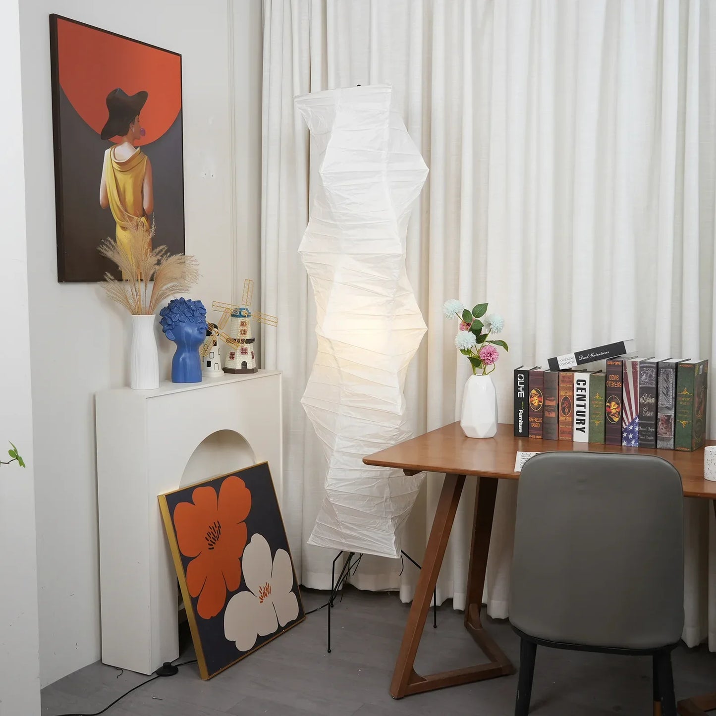 Akari Irregularly Twisted UF4-33N Floor Lamp
