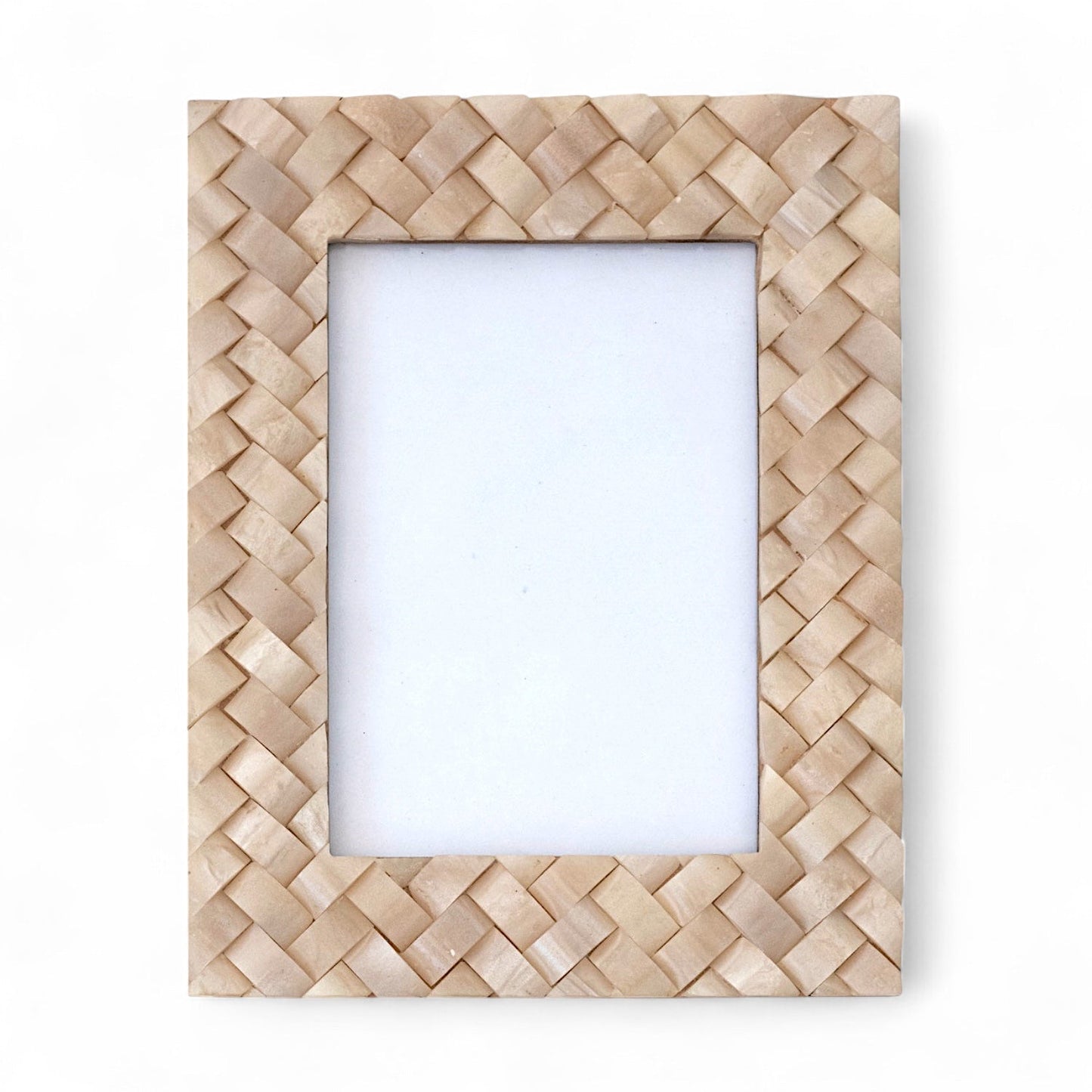 Ivory Woven Resin Picture Frame | Holds 5x7 Photo