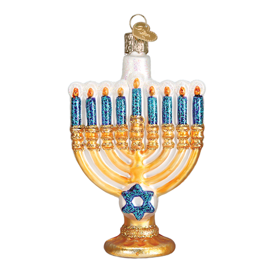Menorah Glass Ornament