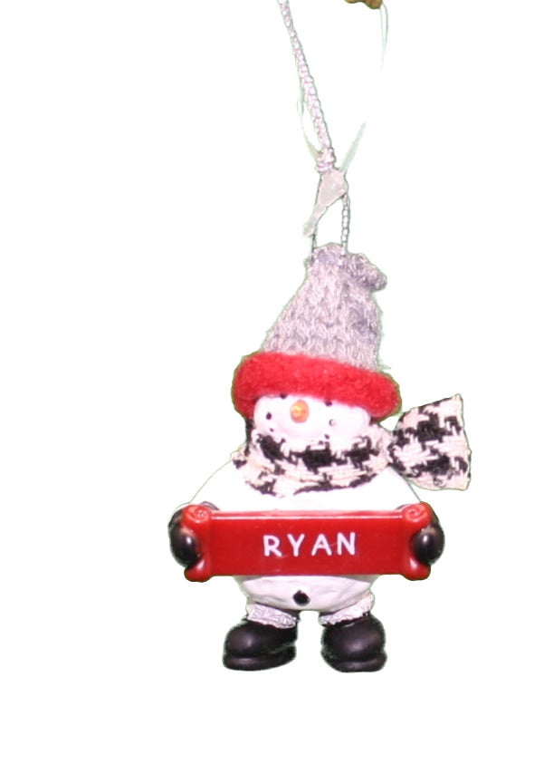 Cozy Snowman Ornament (Letters G - R) -
