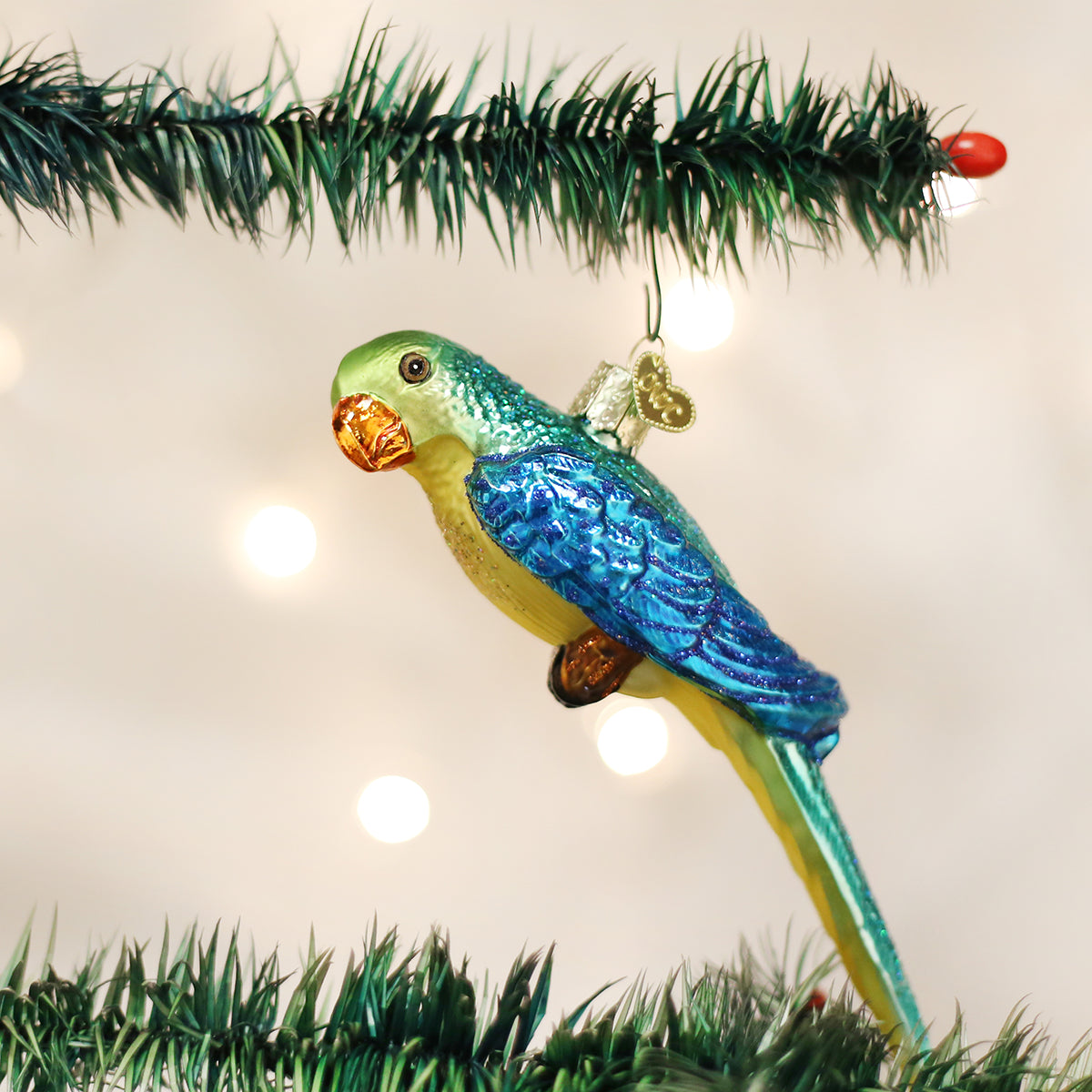 Parakeet Glass Ornament