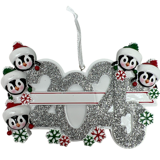 2025 Penguin Family of 5 Ornament
