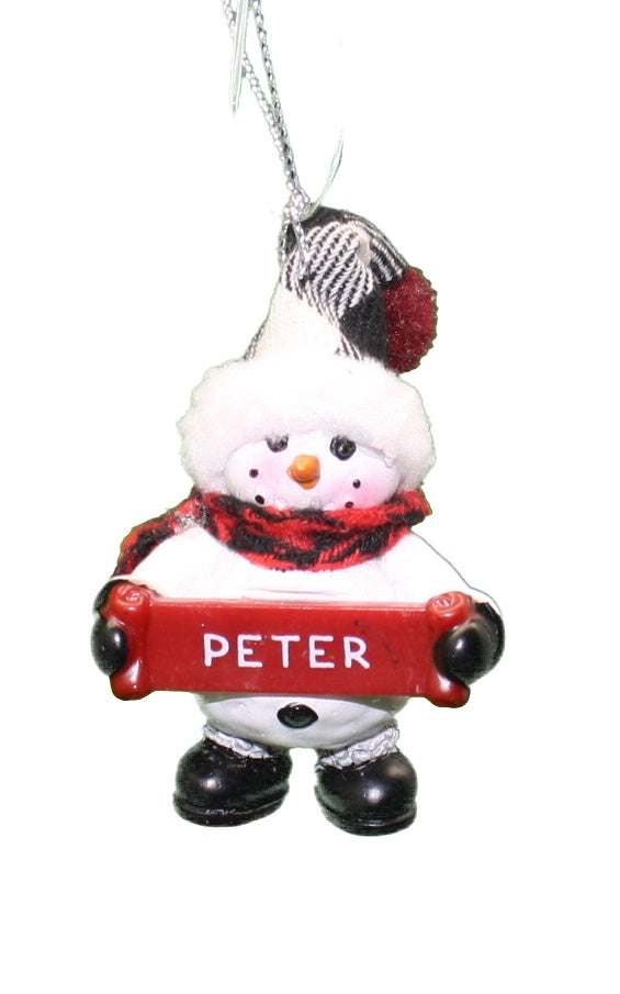 Cozy Snowman Ornament (Letters G - R) -