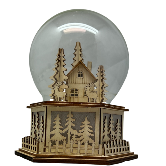 B/O Lighted Laser Cut Village with Deer