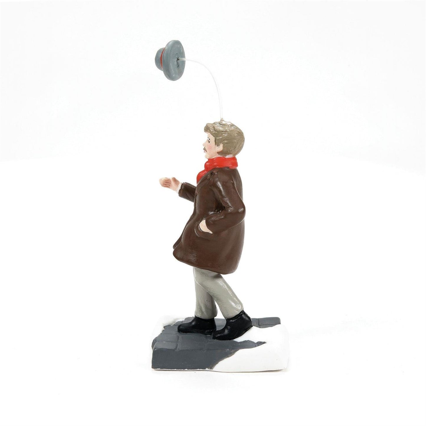 Friends And Neighbors - 3 Piece Set figure of a boy with a red scarf, made from porcelain and acrylic.