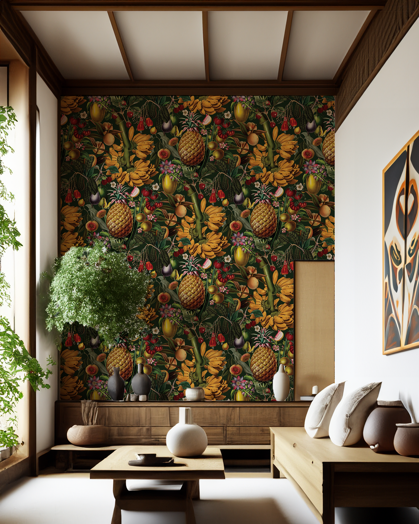 Juicy Fruit Wallpaper, dark green