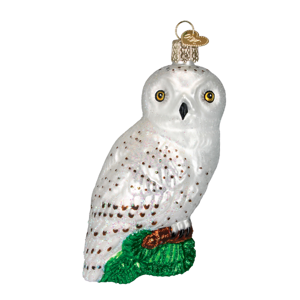 Great White Owl Glass Ornament