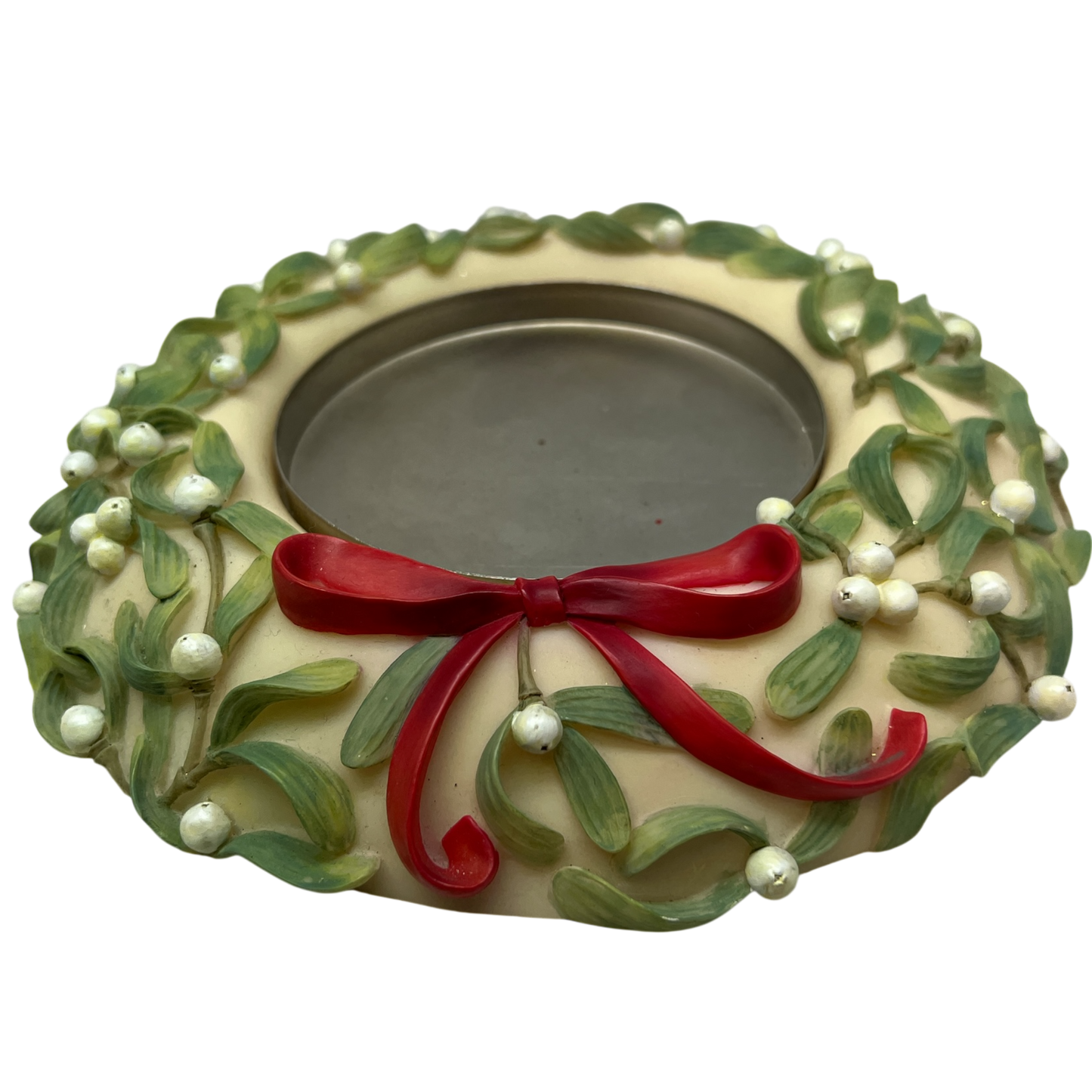 Mistletoe Pillar Candle Wreath