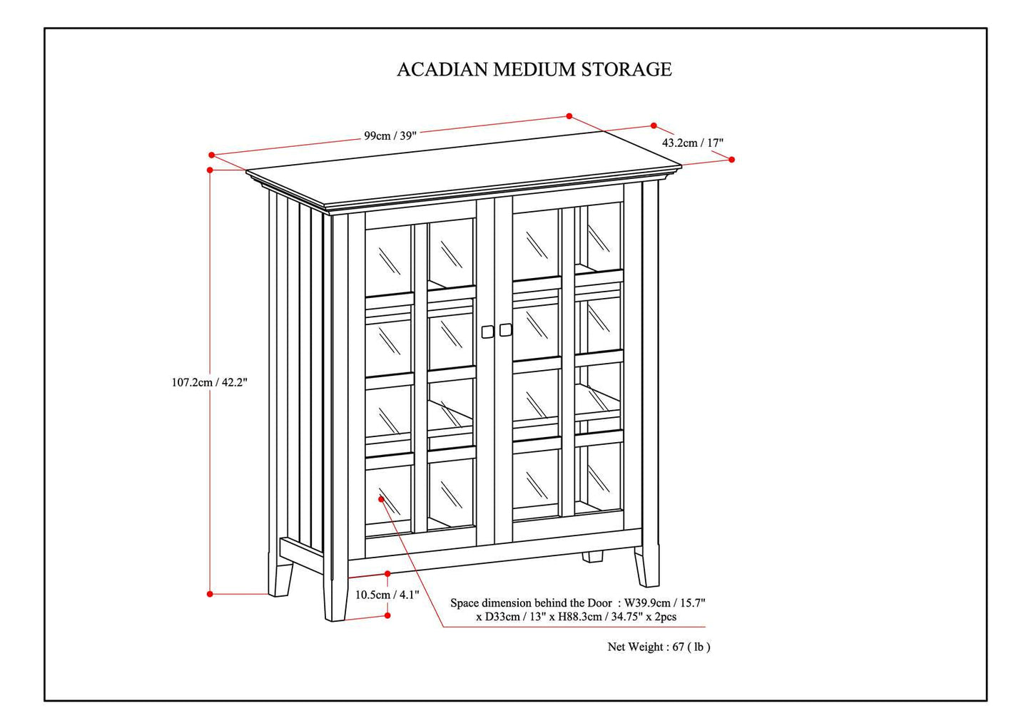 Acadian - Medium Storage Cabinet - Distressed