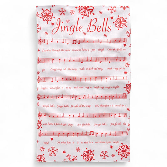 Jingle Bells Geometry Tea Towel