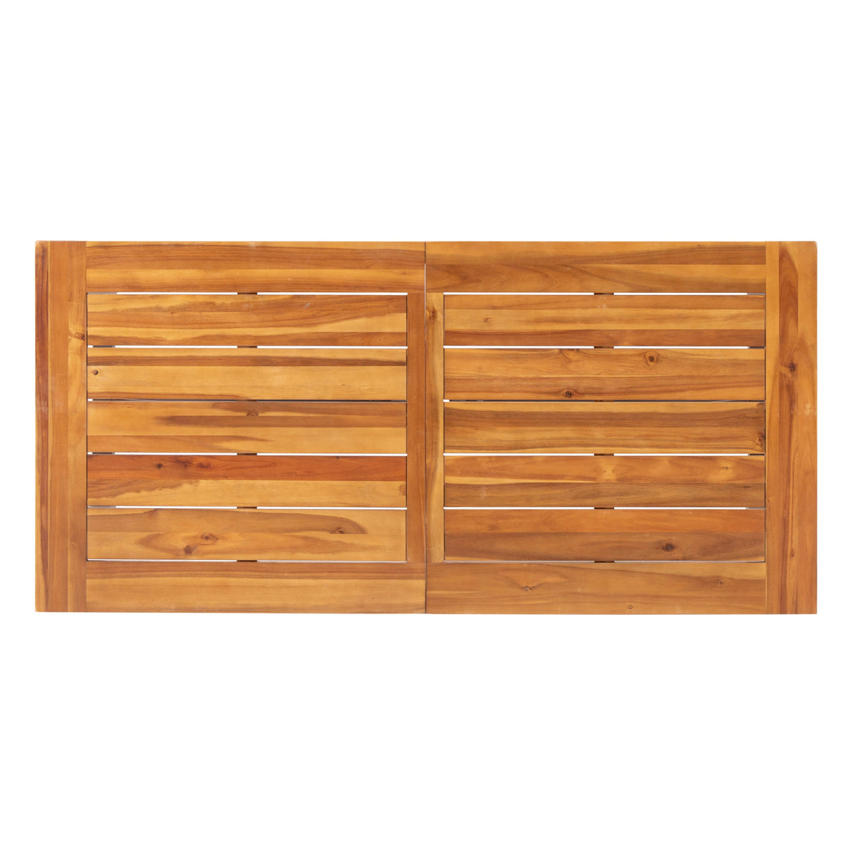 Outdoor Acacia Wood Metal Base Dining Table - Teak