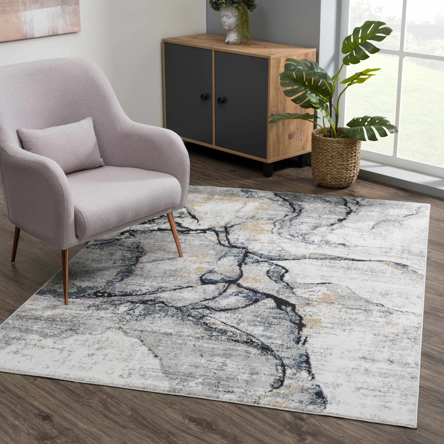 Fremantle Gray Marble Rug