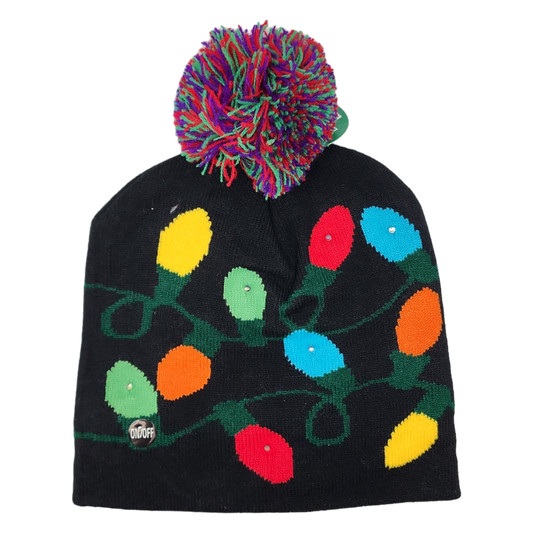 Battery-Operated LED Light-Up Knit Hat - Christmas Lights