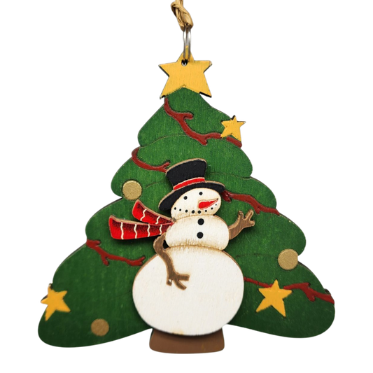 Cheerful Snowman Christmas Tree Ornament