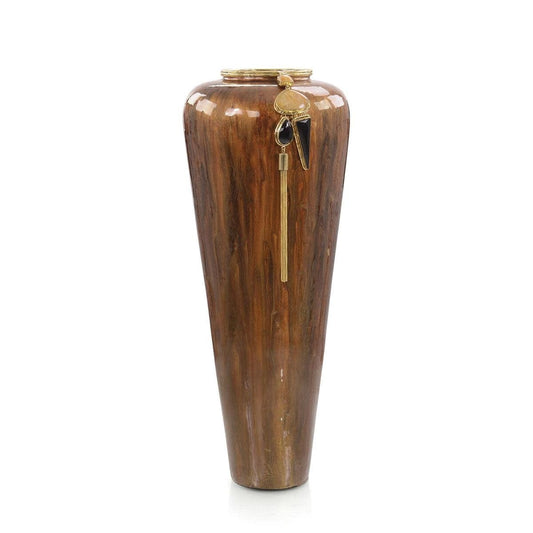Lagniappe Brown Enamel Vase