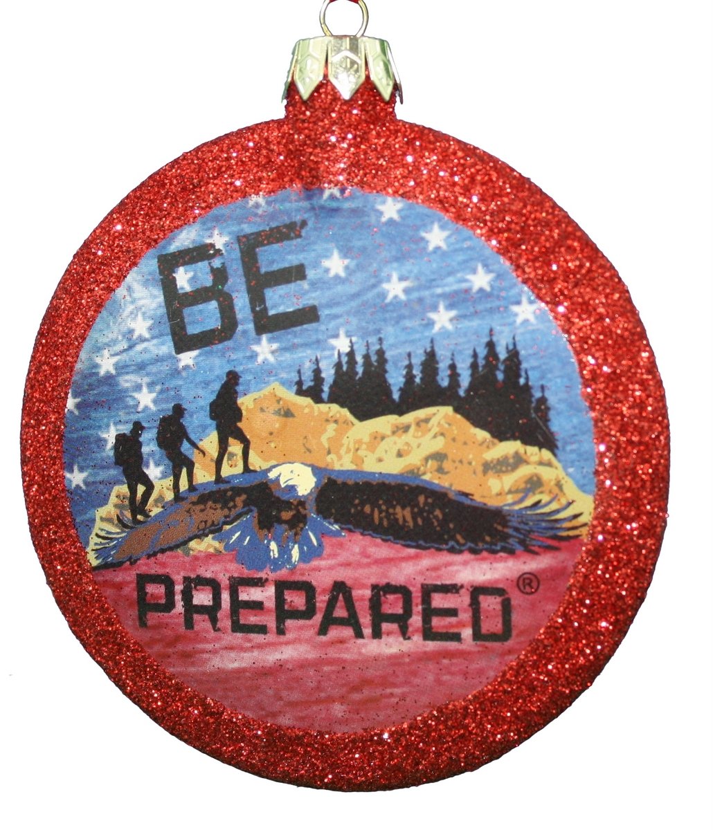 Boy Scout Round Disc Ornament - Wreath