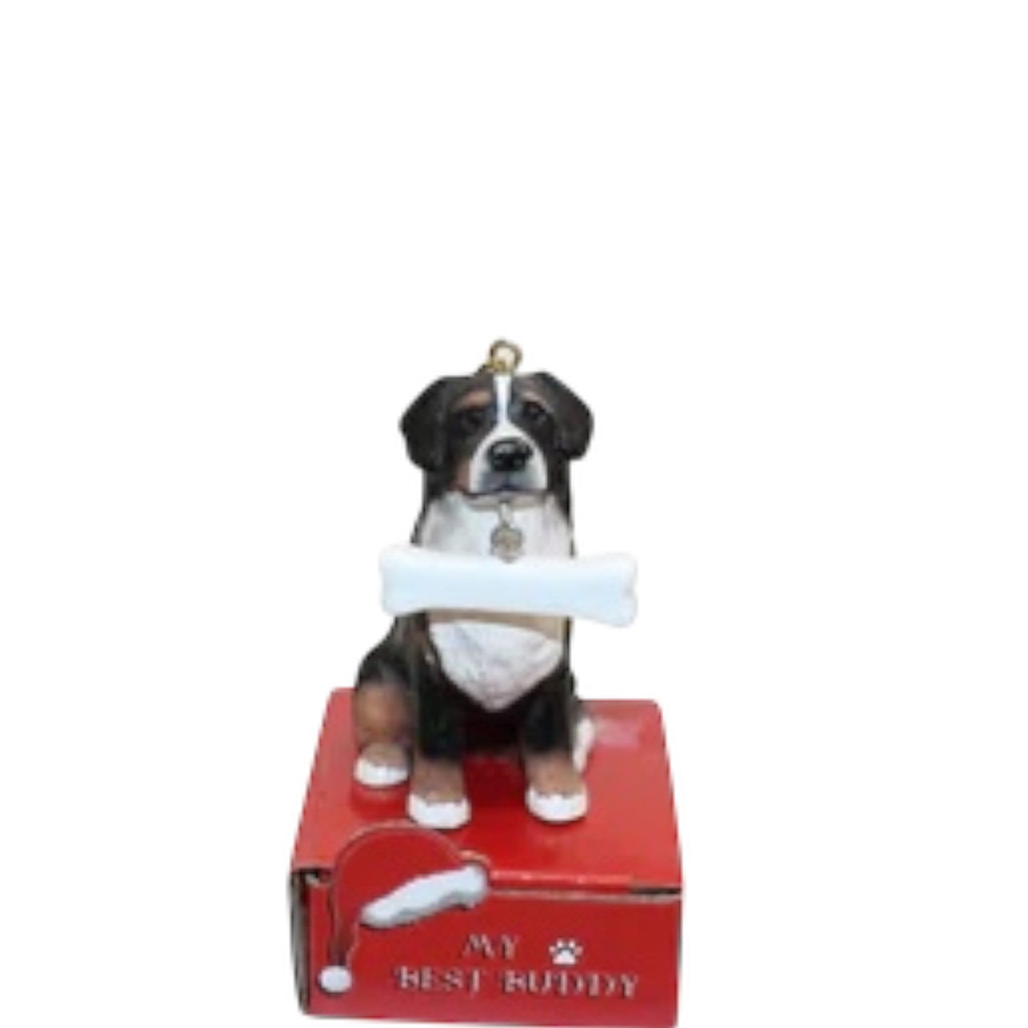 Bernese Mountain Dog with Bone Ornament