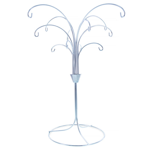12-Arm Spiral Fountain Brass Silver Metal Ornament Stand Display 11.5 Inches (Taiwan)