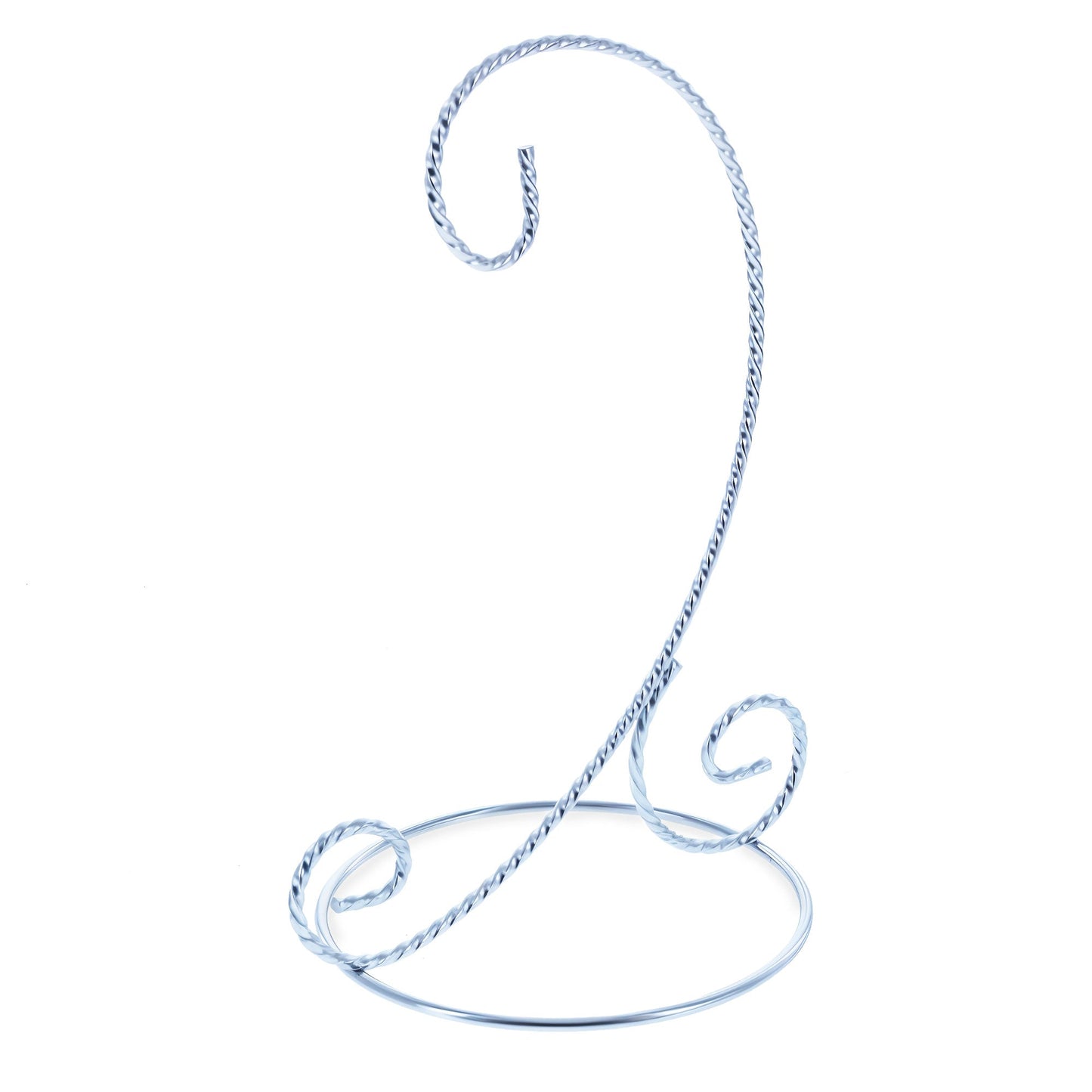 Twisted Wire Silver Metal Ornament Stand Display 7.2 Inches (Taiwan)