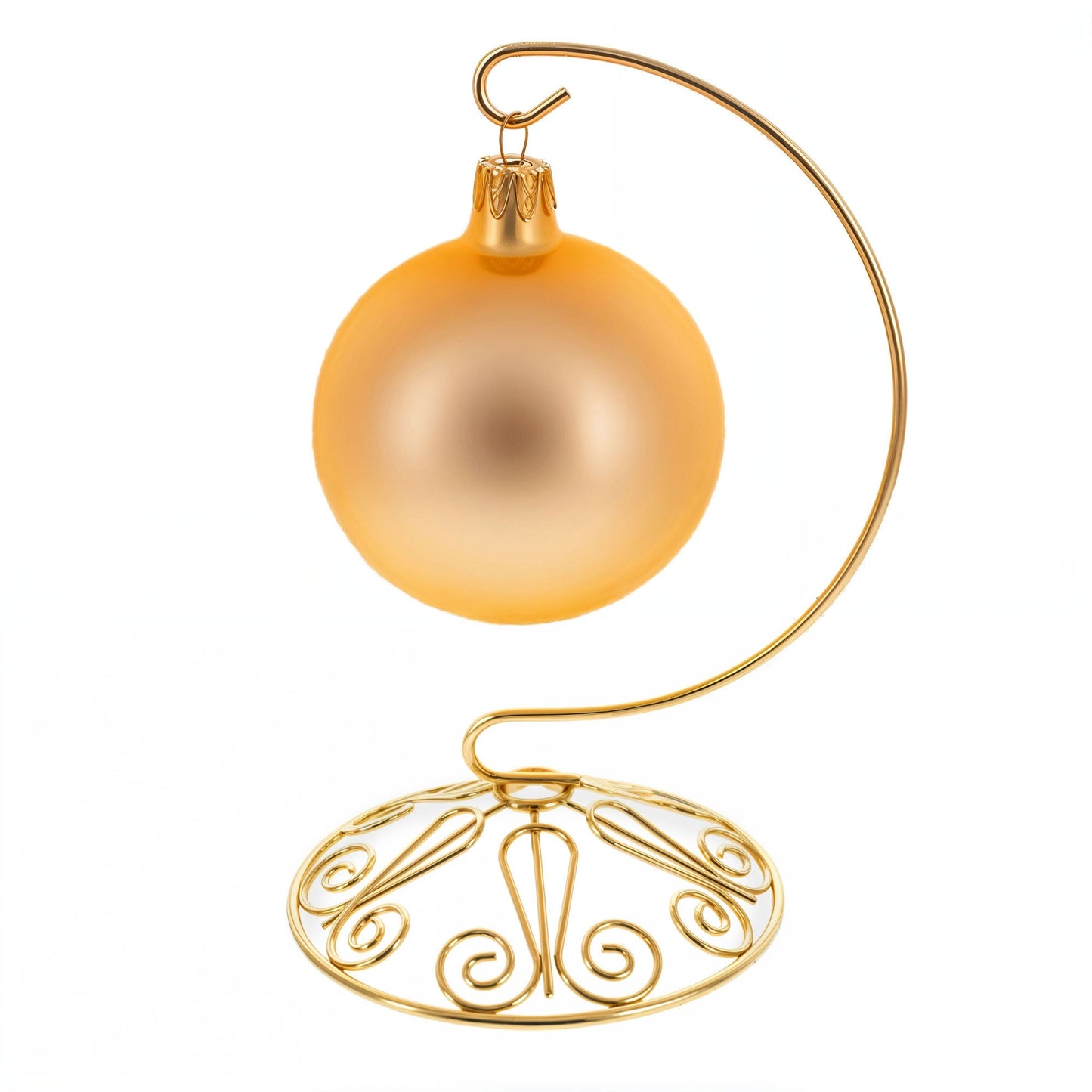 Curved Gold Wire Swirl Base Ornament Stand Display 7 Inches (Taiwan)