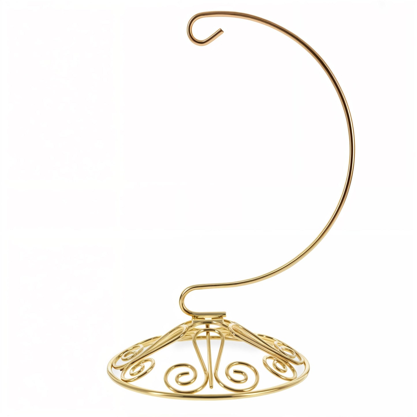 Curved Gold Wire Swirl Base Ornament Stand Display 7 Inches (Taiwan)