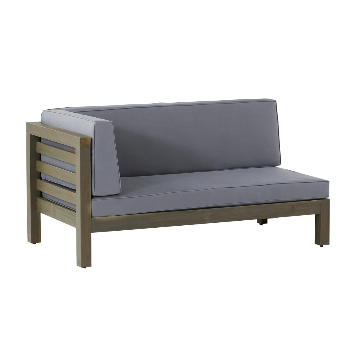 Oana Outdoor Wooden Sectional Set With Cushions