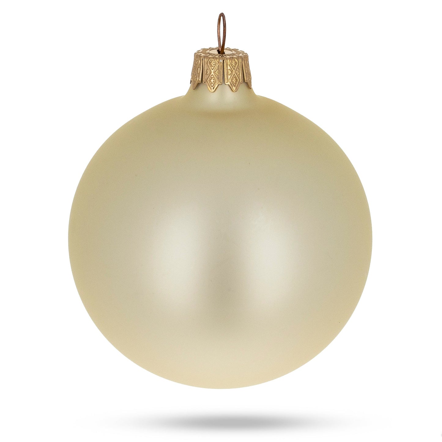 Set of 6 Beige Glass Ball Christmas Ornaments 3.25 Inches