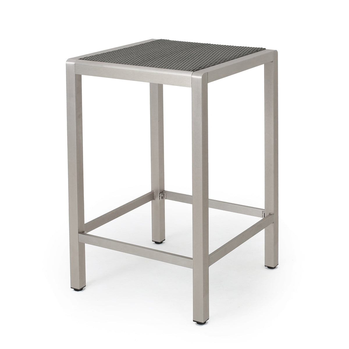 43" Outdoor Aluminum Frame Bar Table with PE Rattan Table Top