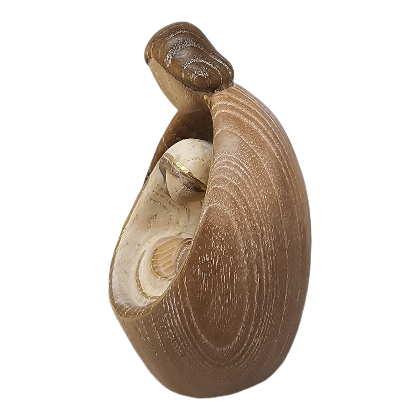 Modern Style Holy Family Carved Nativity - Ash Wood - 4.5 Inch