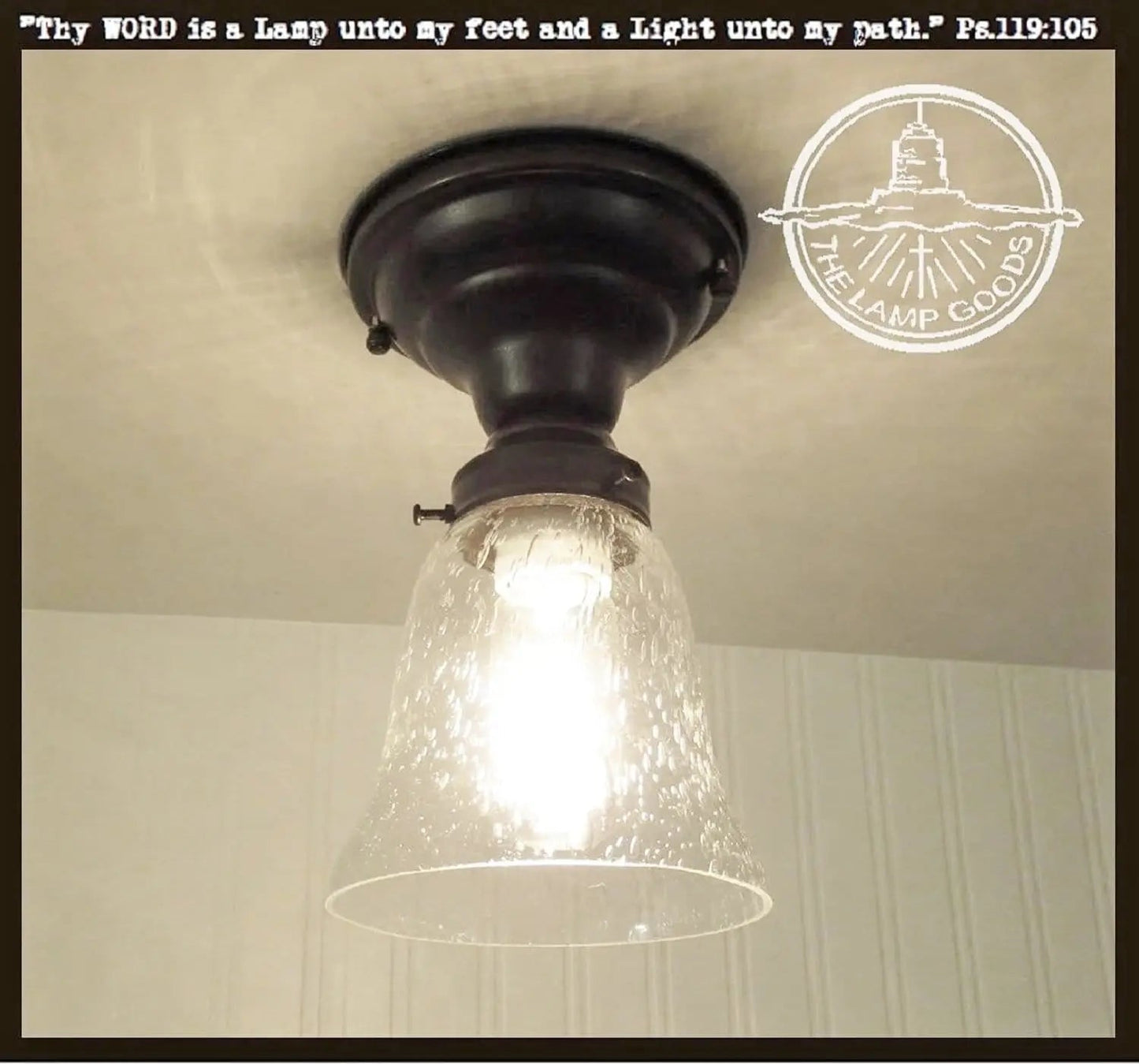 Seeded Glass Shade Flush Lighting