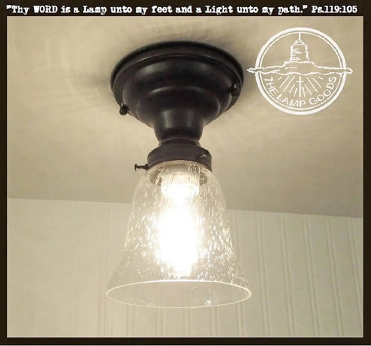Seeded Glass Shade Flush Lighting
