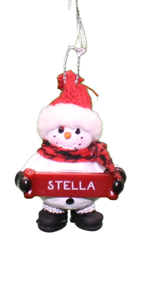 Cozy Snowman Ornament (Letters S - Z) -