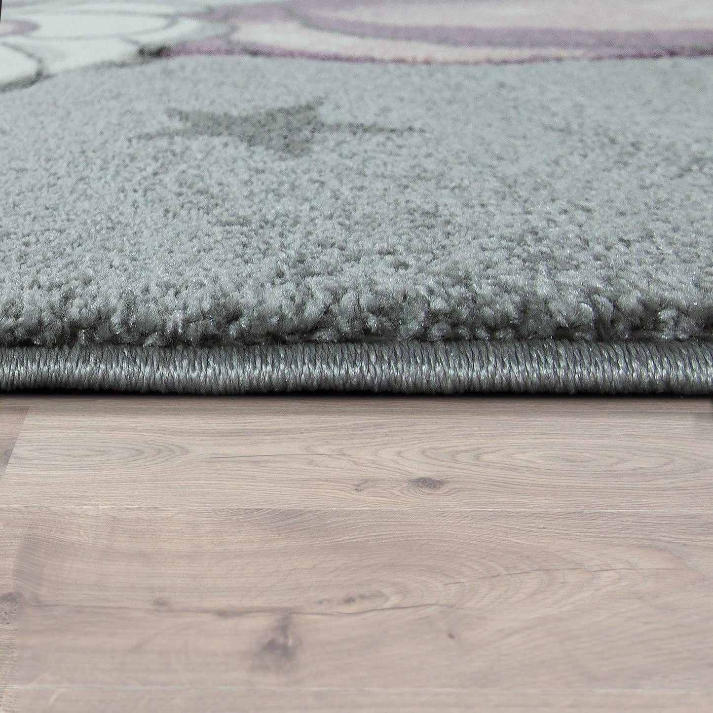 Kids Rug Rainbow Unicorn Colourful Grey