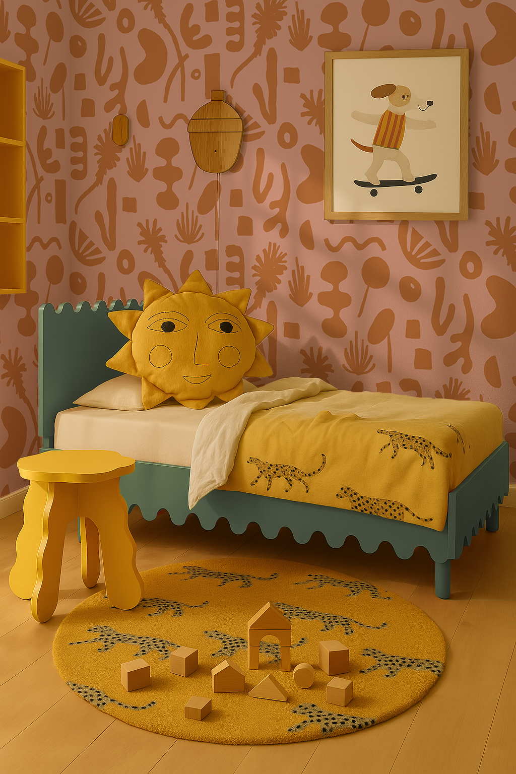 Pool Side Wallpaper, pink & orange