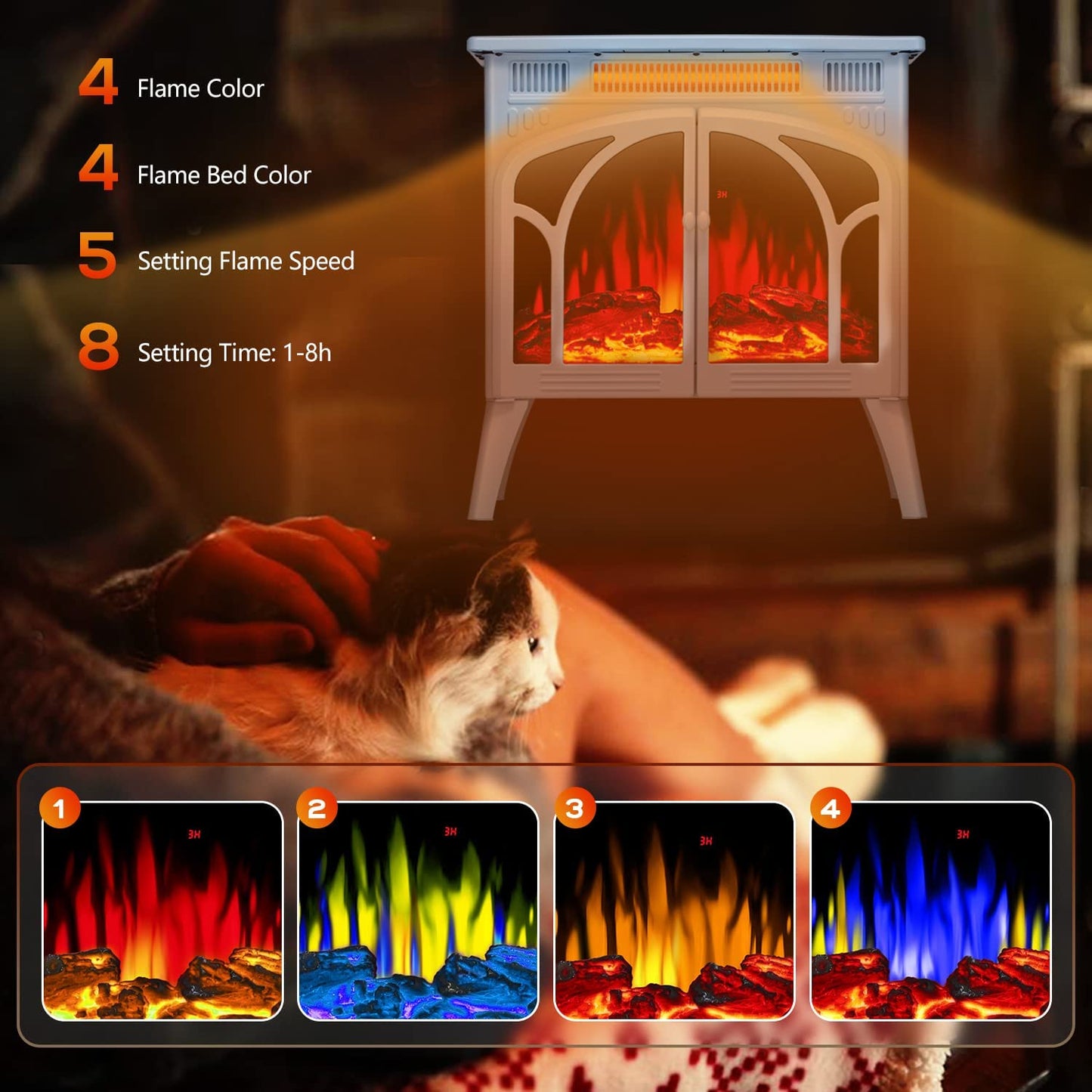 25 Inches 3D Infrared  Free Standing Electric Fireplace Stove S230B