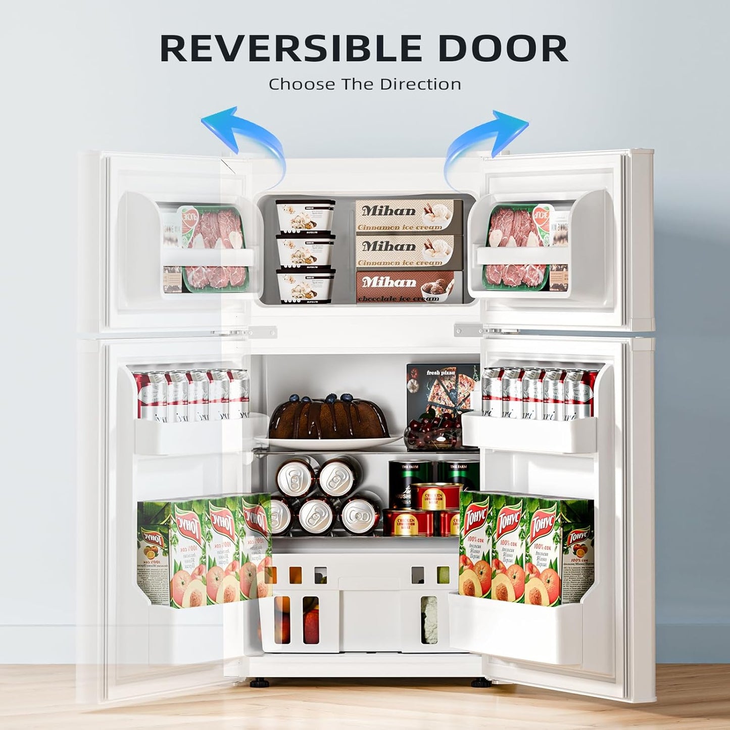 Kismile 3.2 Cu.Ft,Mini Refrigerator with Freezer F5887