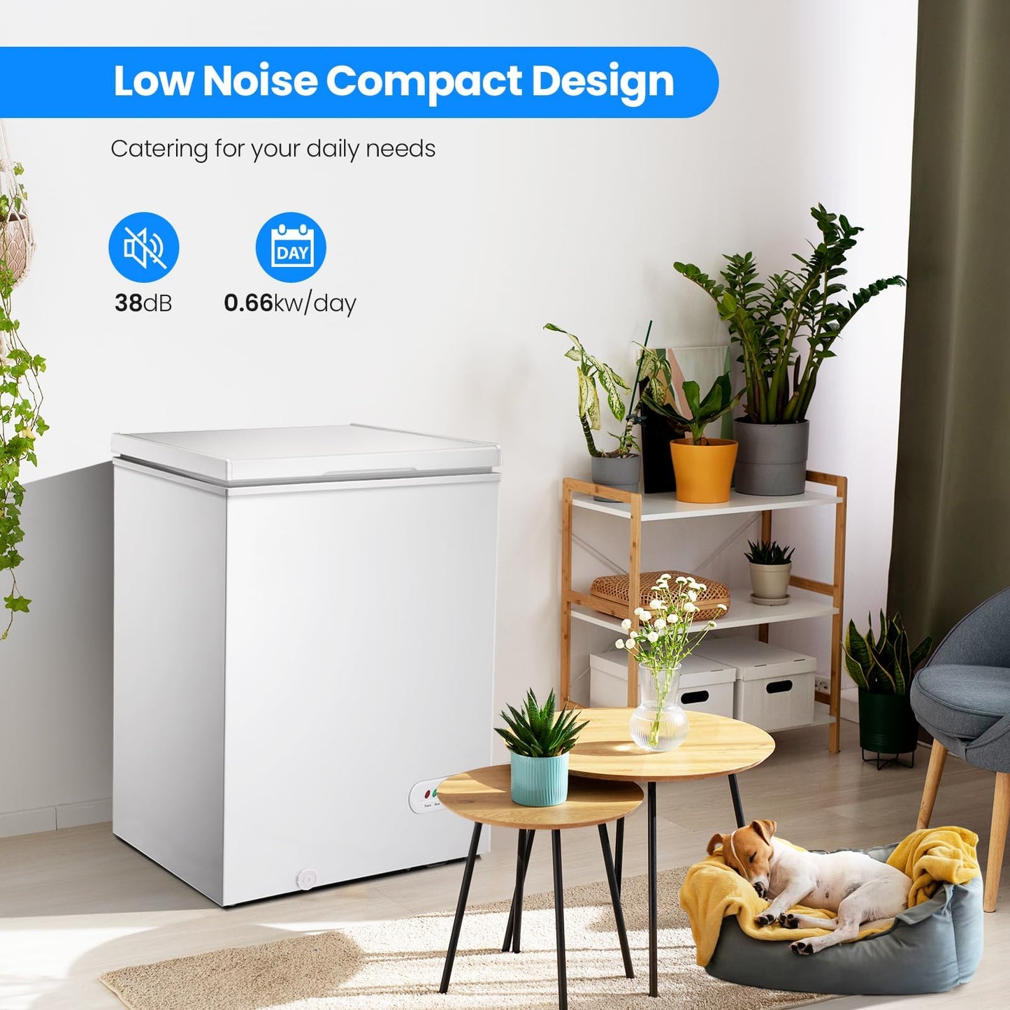 Kismile 3.5 Cubic Feet Chest Freezer