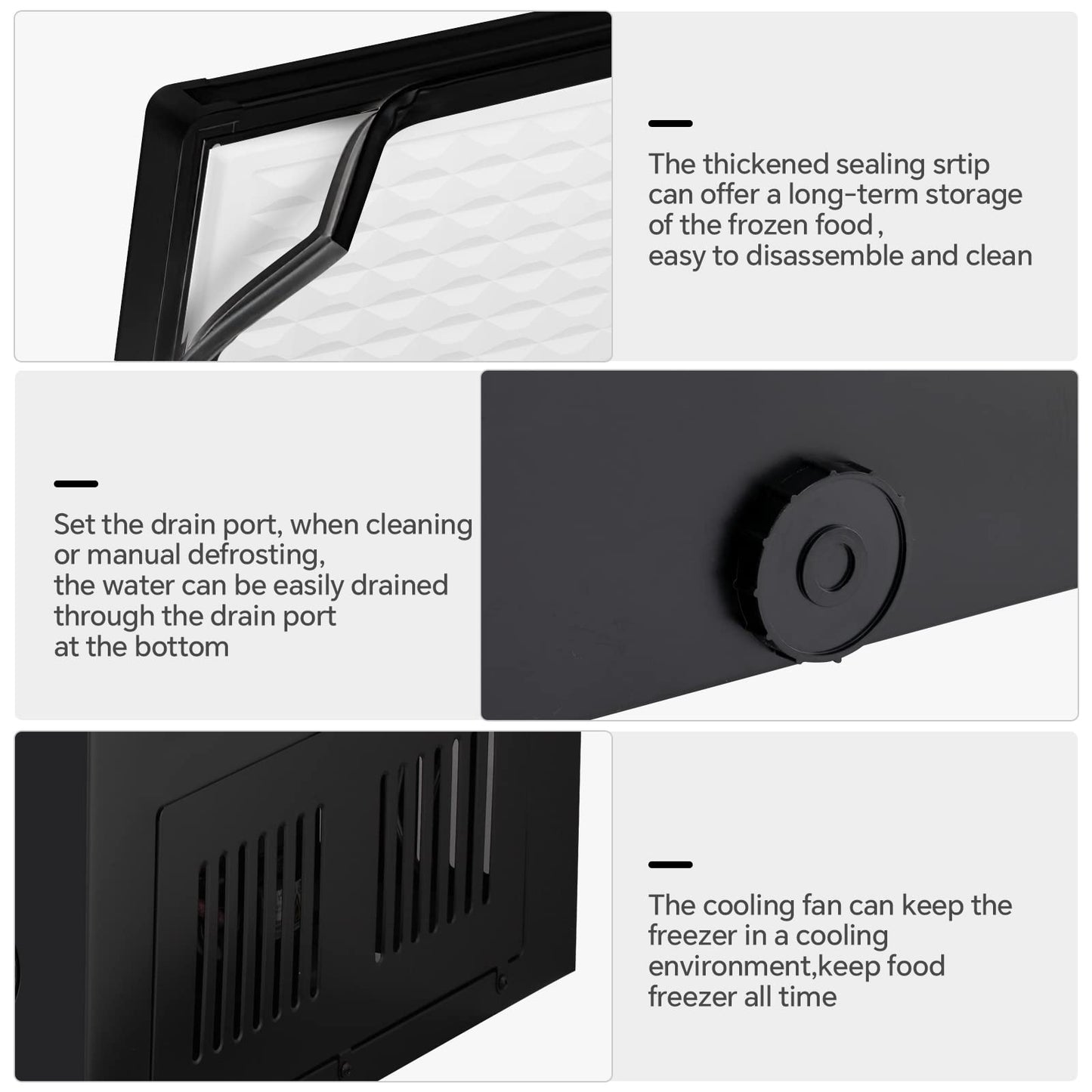 Kismile 3.5 Cubic Feet Chest Freezer