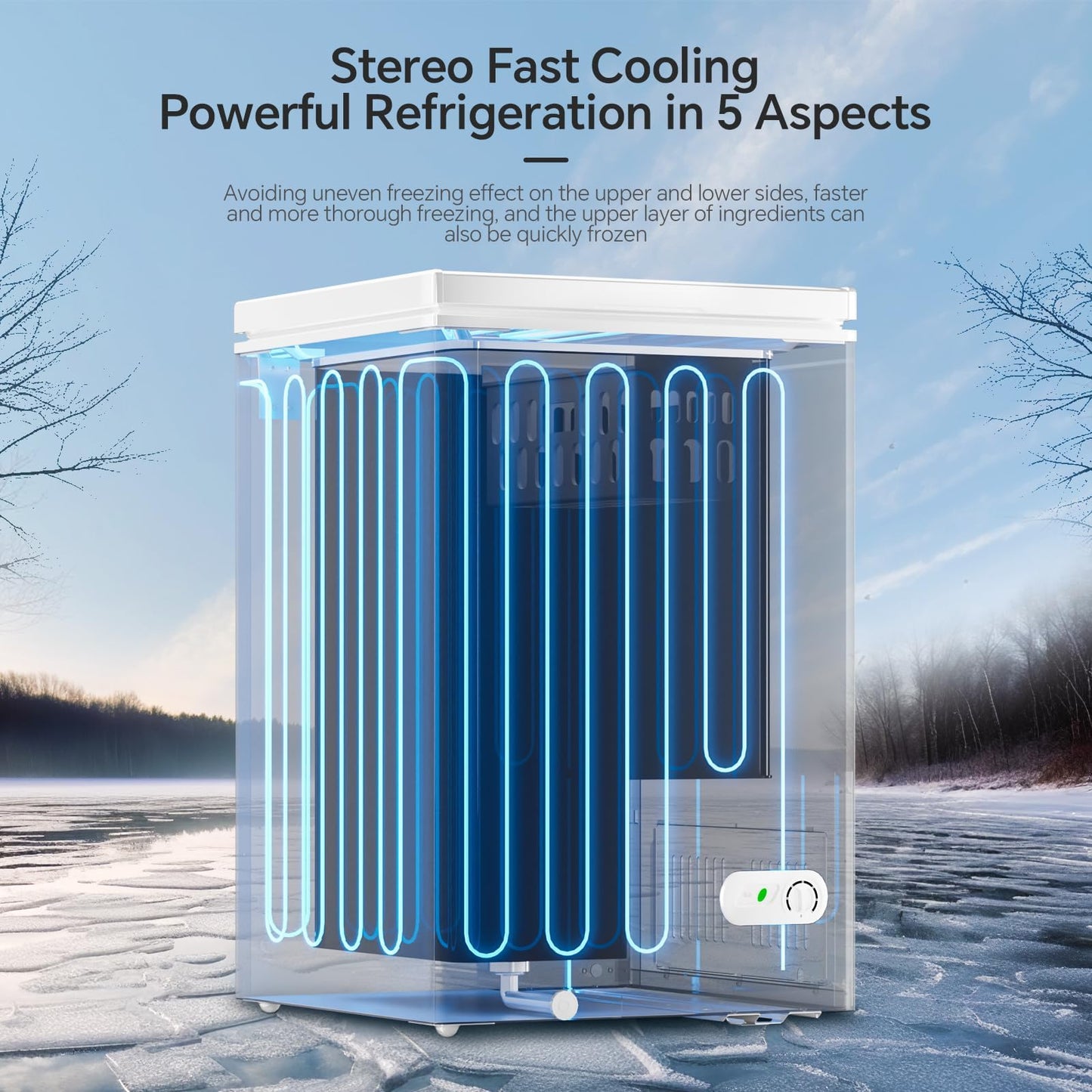 Kismile 3.5 Cubic Feet Chest Freezer