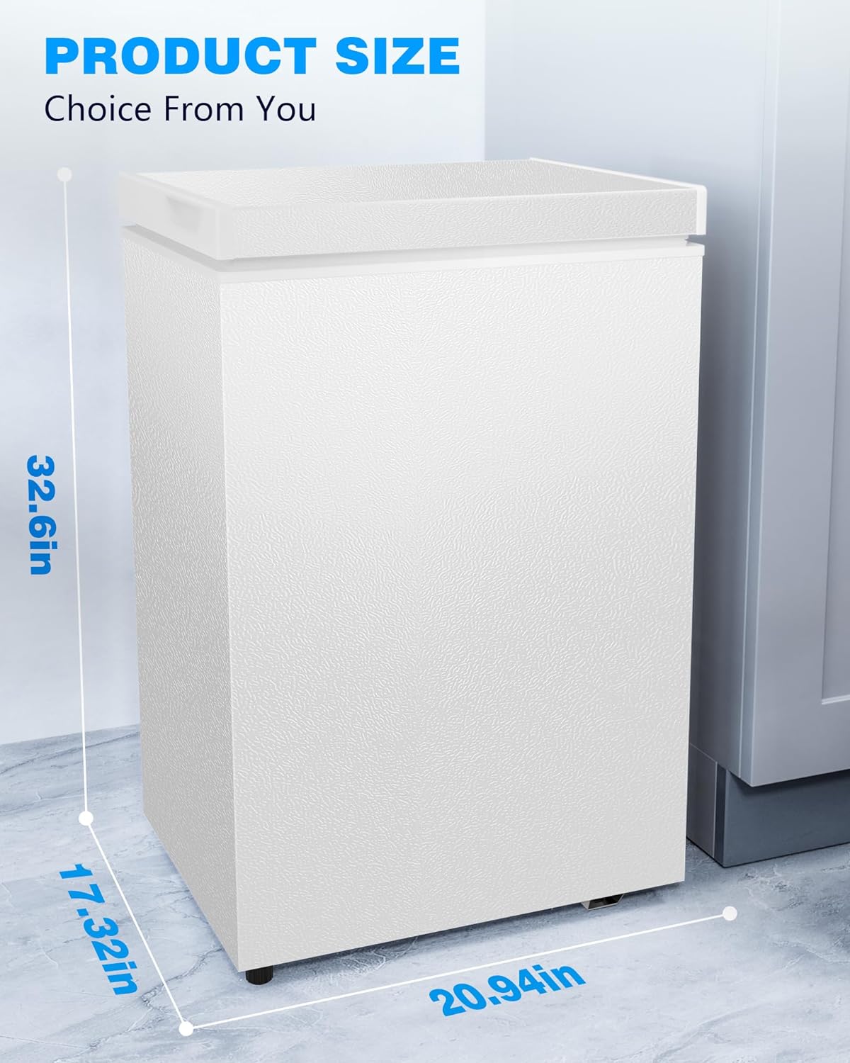 Kismile 7.0/3.5 Cubic Feet Chest Freezer with Removable Basket Free Standing