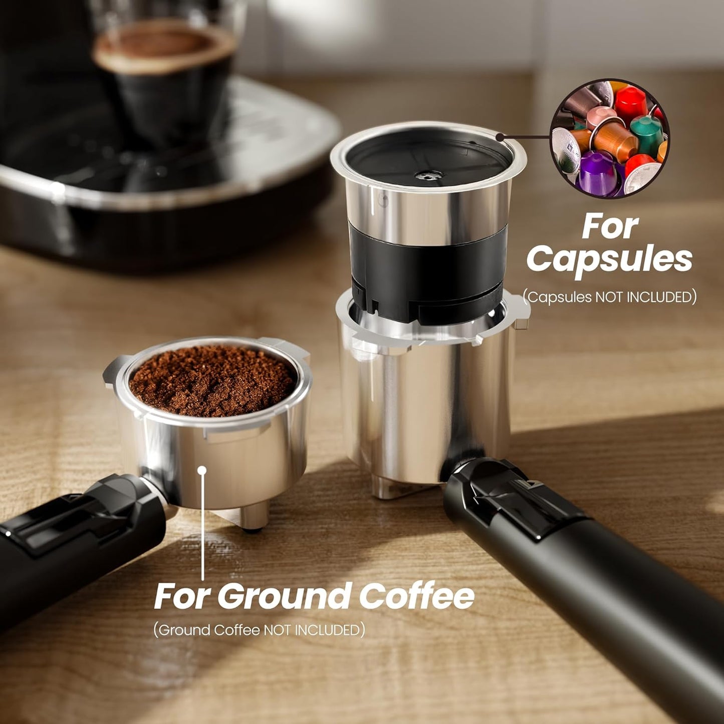 Kismile Espresso Machine, Semi-Automatic Coffee Maker with Bean Grinder and Milk Frother Steam Wand